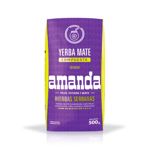paquete de yerba amanda hierbas serranas