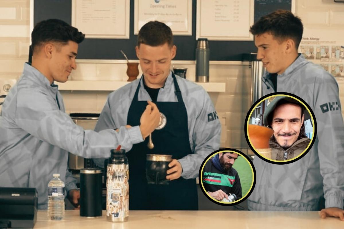 jugadores de futbol enseñan como se prepara un mate