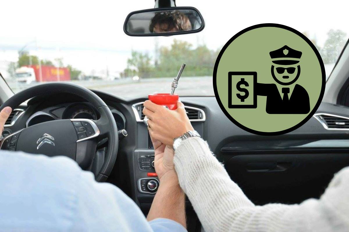 multa por tomar mate manejando